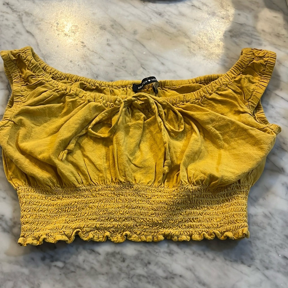 Brandy cropped peasant top